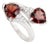 Chic 3.95ct Heart Shape Garnet Diamond Art Deco Bypass Ring Size 8 in 14k Gold For Sale