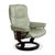 Mayfair Leather Armchairs in Green Sage with Ottoman and Reclining Function from Stressless, Set of 4 For Sale - Image 5 of 18