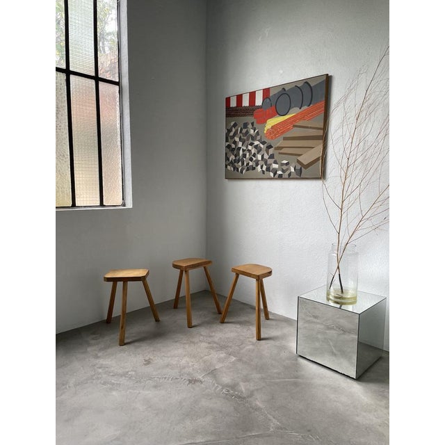 An old canvas from the '60s with relatively abstract or cubist representations, with its bright, contrasting colors,...