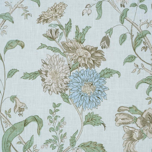 Contemporary SAMPLE - Schumacher Giselle Floral Fabric In Sky For Sale - Image 3 of 4