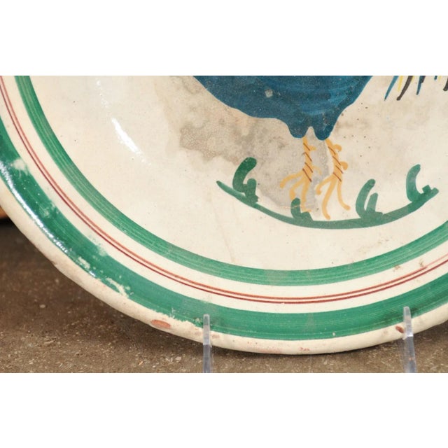 Italian Early 20th Century Pottery Bowl with Rooster Motif & Green Border For Sale In Atlanta - Image 6 of 13