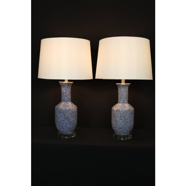 Mid-Century Modern Mid 20th Century Seguso Style "Tweed" Murano Lamps. For Sale - Image 3 of 12