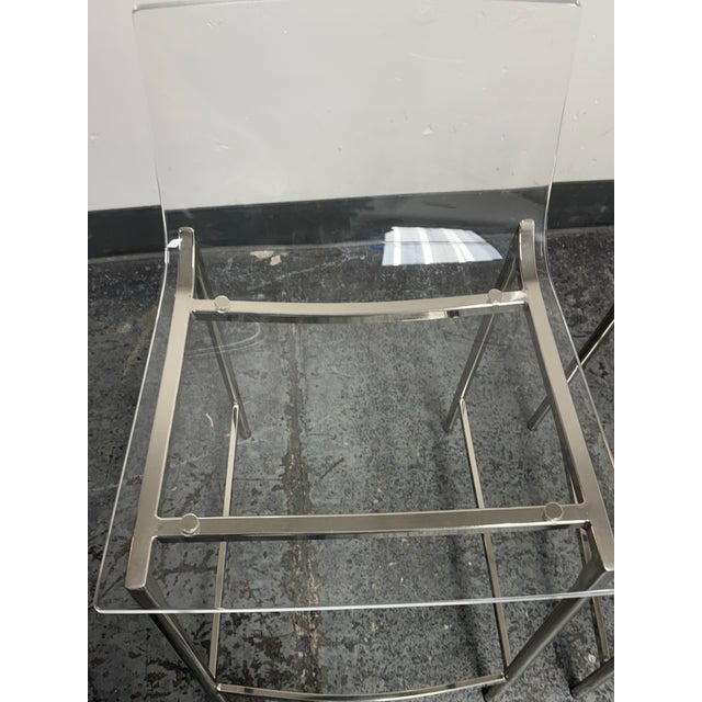 Transparent Mermelada Estudio for Cb2 Chiaro Clear Acrylic Counter Stools, Pair For Sale - Image 8 of 12