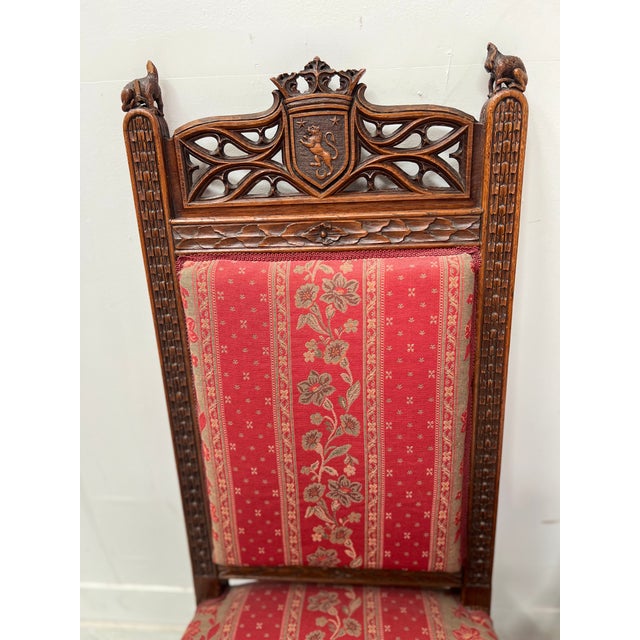 Gothic-Style Walnut Lounge Chairs, 19th Century, Set of 2 For Sale - Image 14 of 16