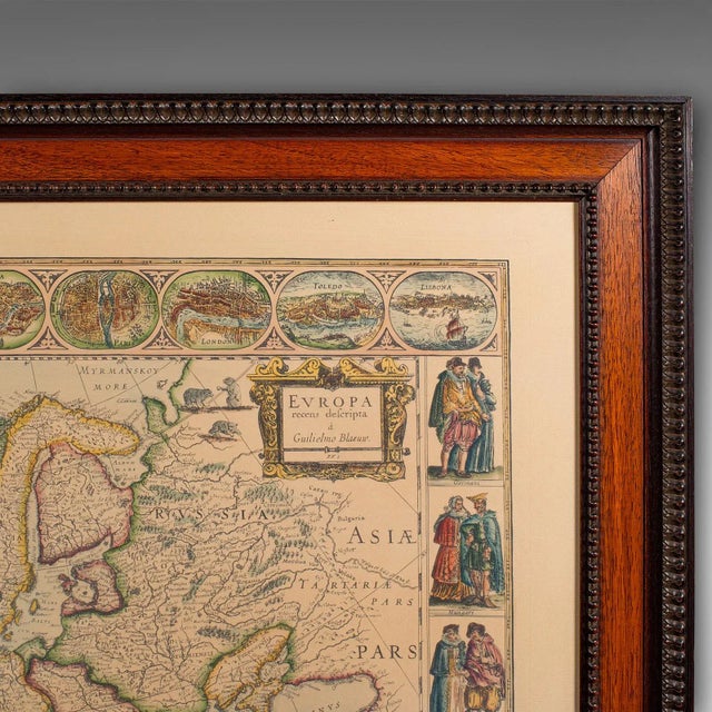 Late 20th Century 1970's Vintage Reproduction 17th Century Map of Europe For Sale - Image 5 of 10