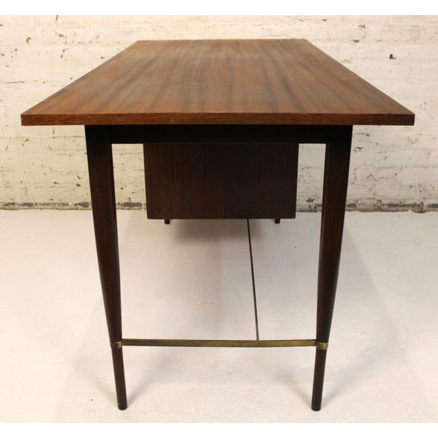 Mid 20th Century Mahogany and Brass Desk Designed by Paul McCobb for Calvin Furniture For Sale - Image 12 of 14