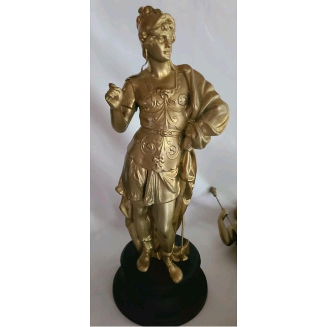 Antique 19th Century Pair of Gilded Sculptures of Mars and Minerva For Sale In Chicago - Image 6 of 11