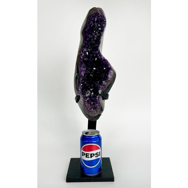 Amethyst Crystal Geode (Uruguay) on Custom Made Stand Offered for sale is a large Amethyst Crystal Geode from Uruguay. The...