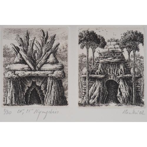 François Houtin, 20th and 21st Nymphaeum, Etching For Sale - Image 5 of 5