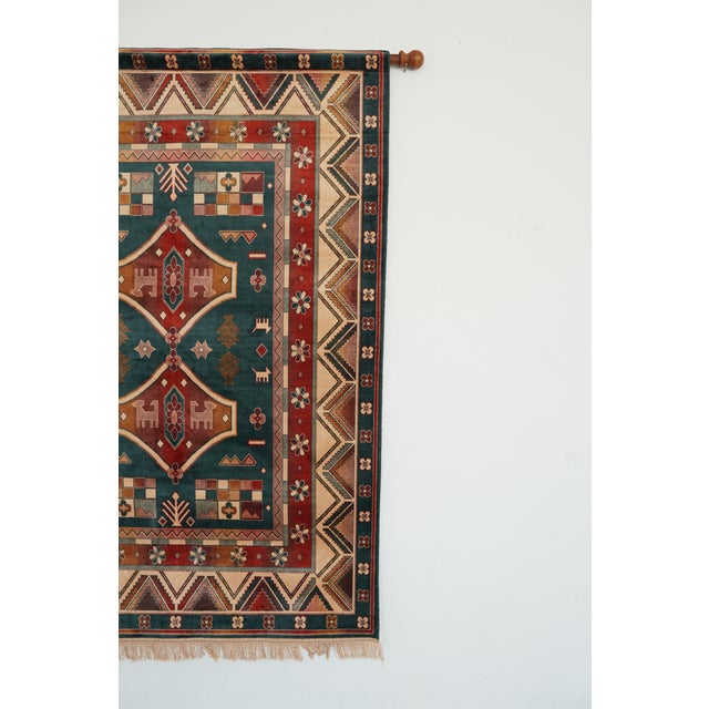 Vintage Geometric Woven Wall Tapestry For Sale In Austin - Image 6 of 10