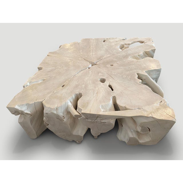 Andrianna Shamaris Impressive Bleached Teak Wood Coffee Table or Console For Sale In New York - Image 6 of 18
