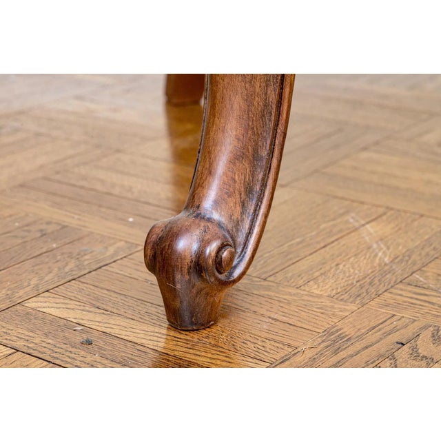 Late 20th Century Vintage Upholstered Carved Hall Chairs—A Pair For Sale - Image 10 of 12