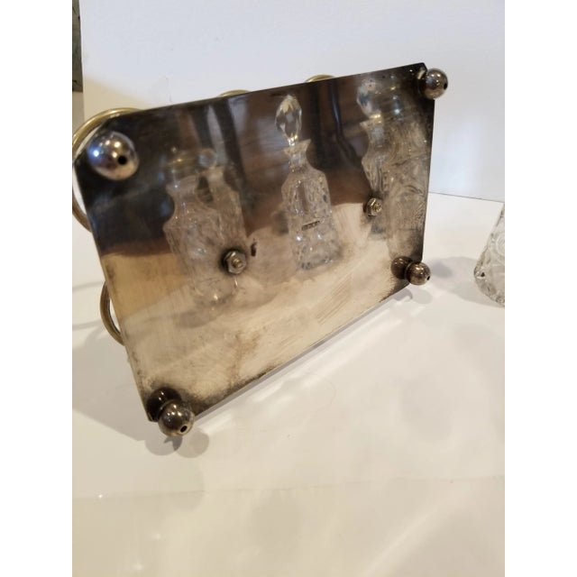 Antique Six Piece Silver Plated Cruet Set For Sale - Image 9 of 11