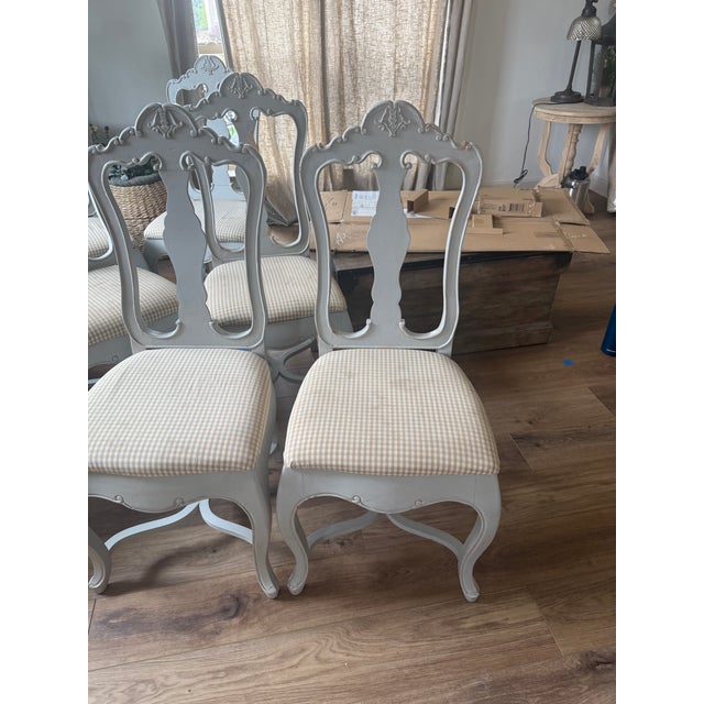 8 Blanc D’Ivoire French Blue Dining Chairs, Made in France For Sale In Denver - Image 6 of 6