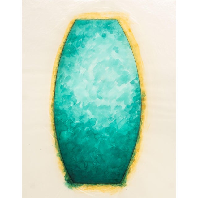 Joseph Lawrence Gardella (American, XX-XXI), Untitled (Geometric Study in Green), Mixed Media on Paper, unsigned, estate...