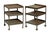 Pair of MCM Industrial Rolling Side Tables with 2 shelves below plus the top equals 3 slelves total. with wheels. Metal...