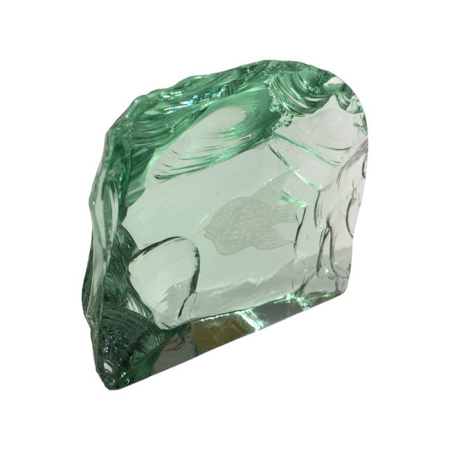 Vicke Lindstrand Vicke Lindstrand for Kosta Boda Glass Fish Sculpture For Sale - Image 4 of 10