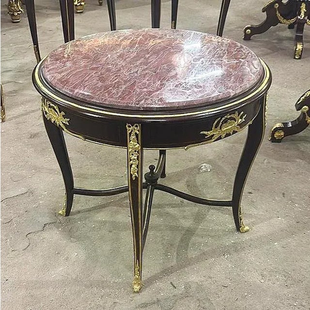 Baroque Baroque Style Side Table Marble Topped With Gold Details For Sale - Image 3 of 3