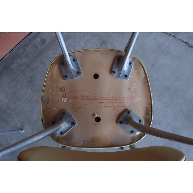 Four MCM Shelby Williams Antelope Chairs With Mustard Yellow Vinyl For Sale - Image 12 of 14