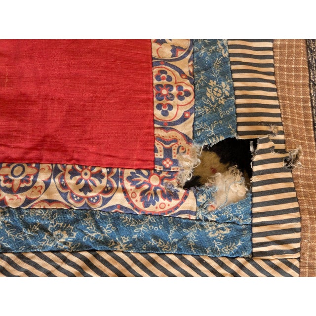 Antique Log Cabin Quilt, Likely 19th Century For Sale - Image 12 of 15