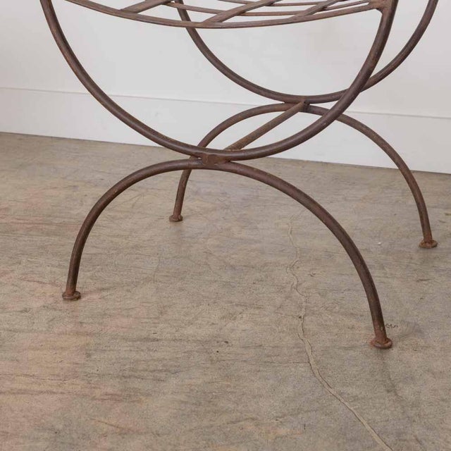 Metal 1920s French Iron Curule Stool For Sale - Image 7 of 11