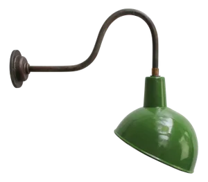 Vintage French Industrial Green Enamel Wall Light