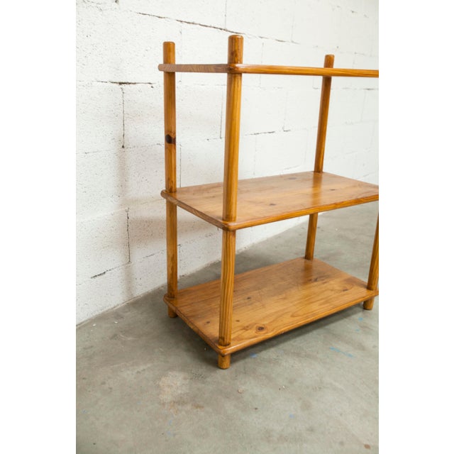 Scandinavian Rectangular Shelf in Pine with Round Pencil Legs, 1960s For Sale - Image 13 of 18