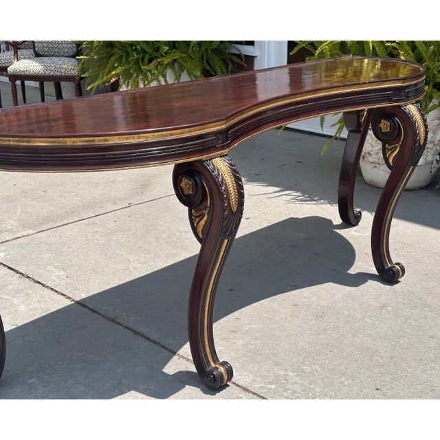 Wood Dessin Fournir Chatsworth Mahogany & Giltwood Console Table - 1 of a Pair For Sale - Image 7 of 11