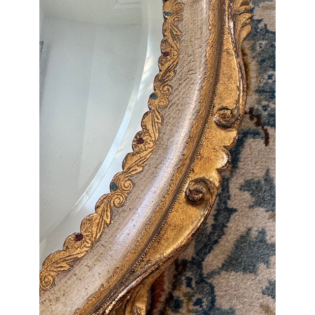 Rustic European 20th Century Florentine Giltwood Mirror For Sale - Image 3 of 12