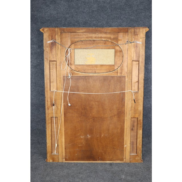 Antique French Turn of the Century Louis XVI Hand Painted Trumeau Mirror For Sale - Image 10 of 10