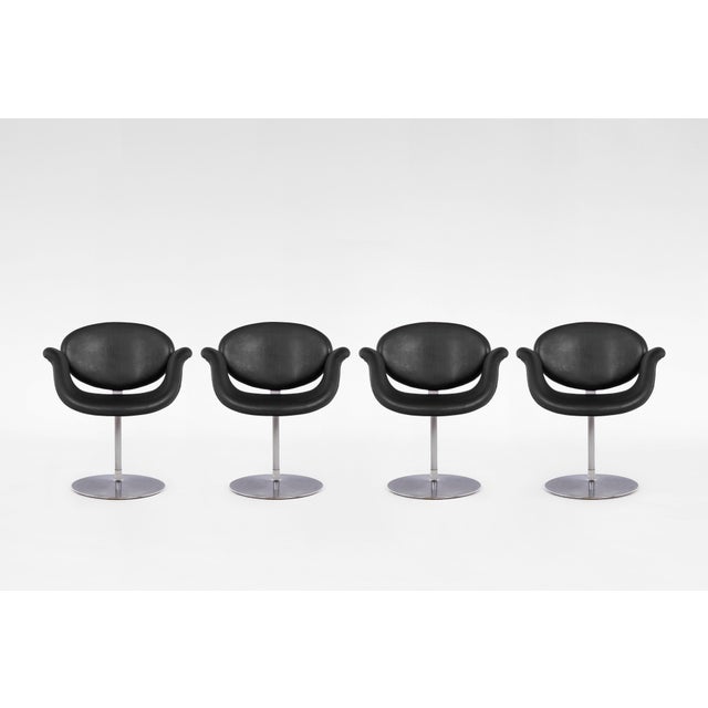 Set of 4 Little Tulip chairs from the Space Age. Designed by the famous Pierre Paulin in the 1960s and manufactured by...