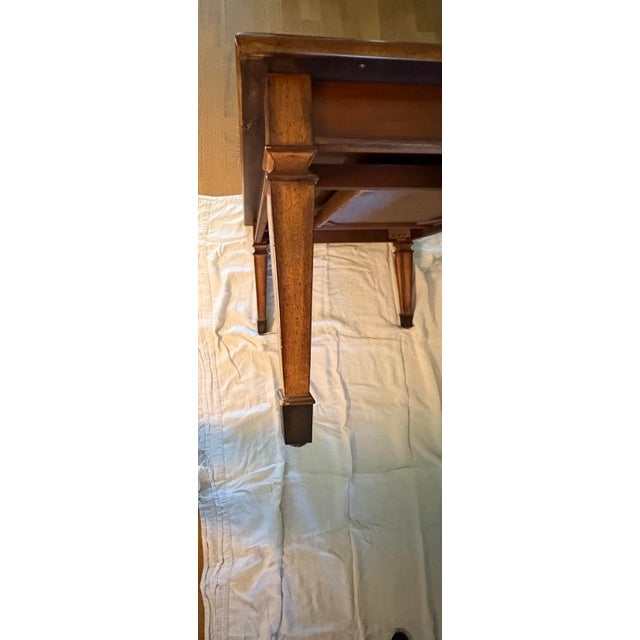 1990s Italian Provincial Coffee Table With Inset Brass Top For Sale - Image 11 of 12