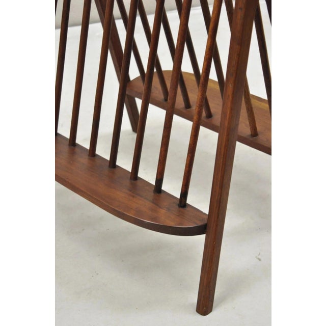 Arthur Umanoff Mid 20th Century Danish Modern Teak Wood Compass Book & Magazine Rack For Sale - Image 9 of 11