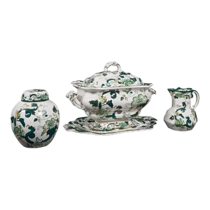1920s Antique English Ceramic Dinner Service Set