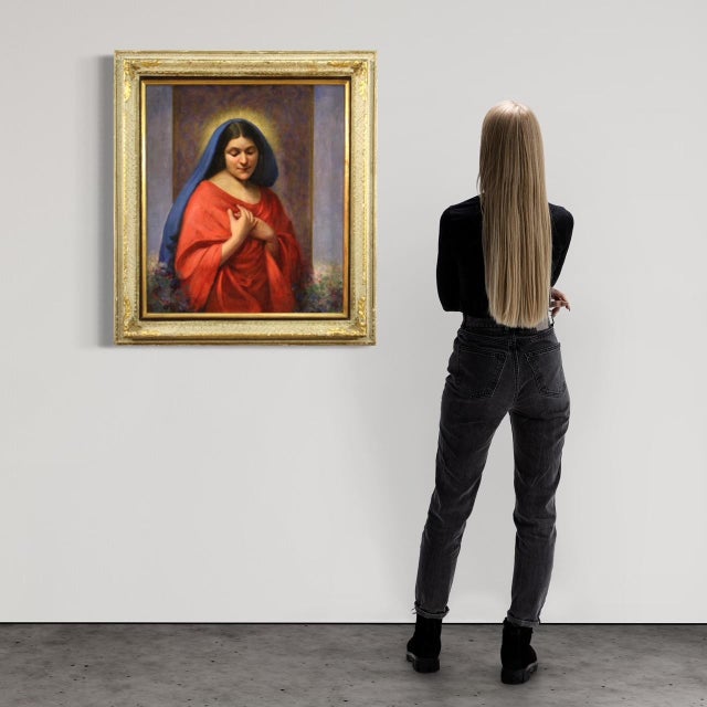 Italian Artist, The Madonna, 1929, Oil on Canvas, Framed For Sale - Image 3 of 16
