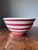 Terramoto Pottery San Francisco Red and White Striped Mixing Bowl 9.25” diameter and 4.5” height No chips nor cracks....