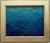 An ombré ocean blue textured oil painting. A heavily textured blue abstract painting, with a thick, sculpted surface...