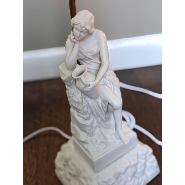Vintage Arnart Japanese Bisque Porcelain Figural Table Lamps - Pair For Sale In New York - Image 6 of 7