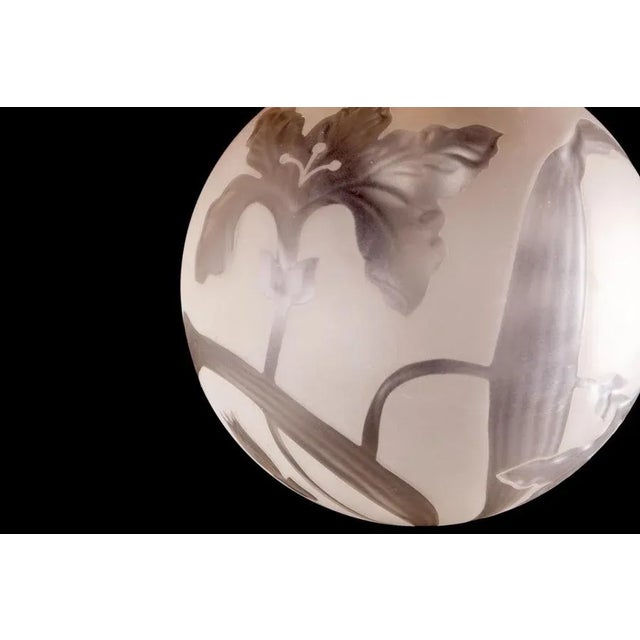 Liberty Engraved Glass Sphere Chandelier or Lantern, Italy, 1940 For Sale - Image 14 of 16