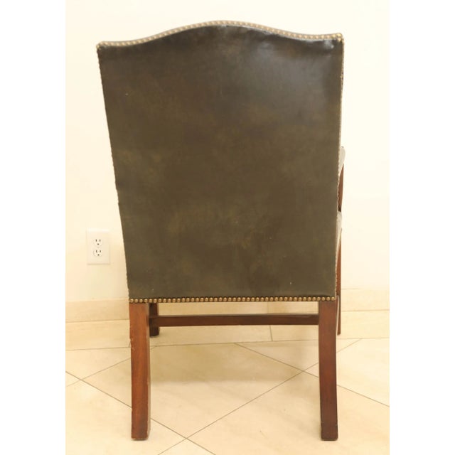 Vintage Kindel Armchair With Worn Distressed Black Leather For Sale - Image 12 of 12