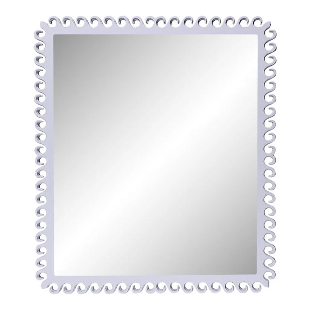 Fleur Home Carnival Gras Rectangle Mirror in Spring Iris, 38x49 For Sale