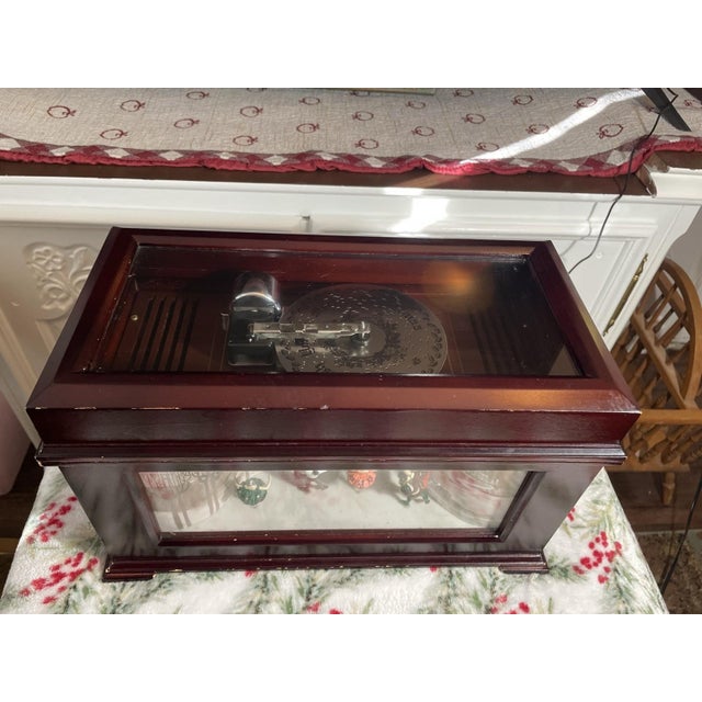 Victorian Vintage Mr. Christmas Animated Ballet Music Box With 10 Discs, Illuminated Wood Display For Sale - Image 3 of 9