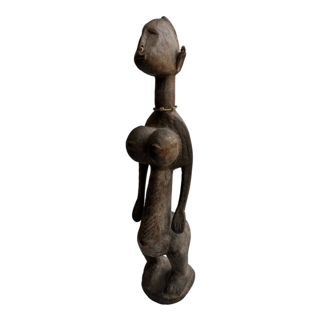 Antique African Carved Wood Fertility Statue For Sale