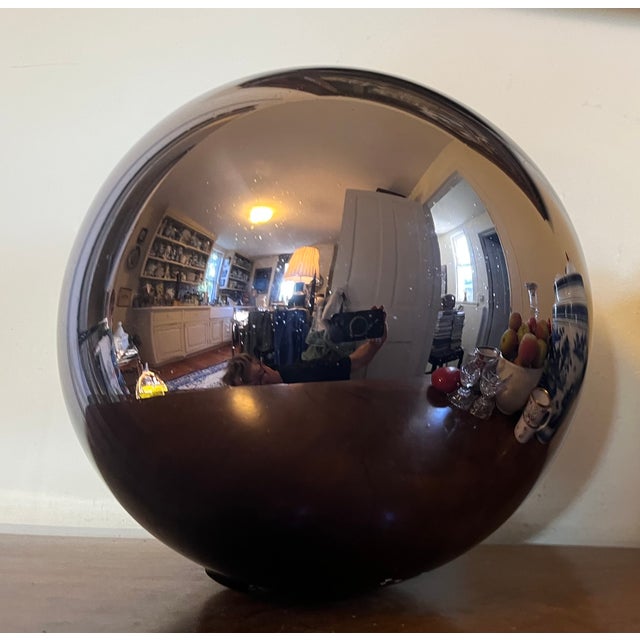 Victorian Large Lavender Mercury Glass Garden Gazing Sphere or Witch's Ball For Sale - Image 3 of 12