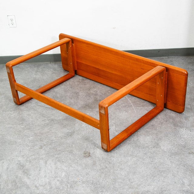 Mid Century Modern Console Table Teak Solid Wood Denmark Vintage Rectangular MCM For Sale In Sacramento - Image 6 of 12