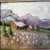 1970’s original wildflowers & mountains folk art landscape painting. Signed and framed. Measures approximately 13x11....