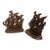 Vintage Heavy Cast Iron Elizabethan Galleon Ship Bookends – Nautical Maritime Library Decor – Pair For Sale
