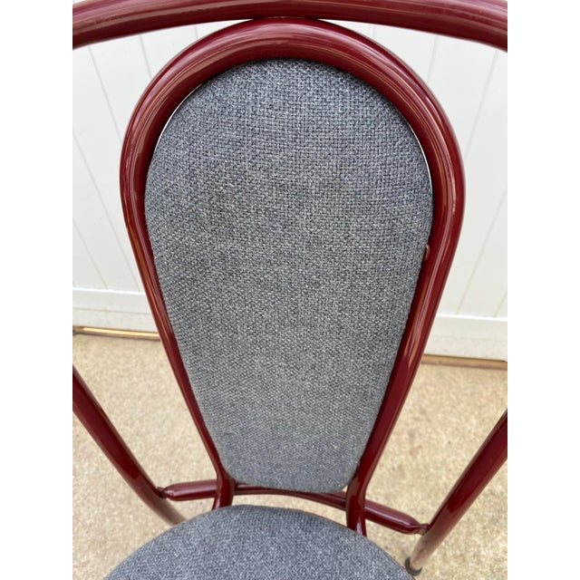 Burgundy Fabric and Metal Bistro Chair, 1990 For Sale - Image 16 of 18