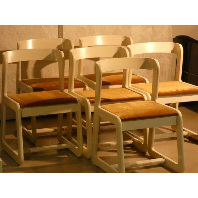 Velvet and Wood Chairs by Mario Sabot, Italy, 1970s, Set of 6 For Sale - Image 18 of 18