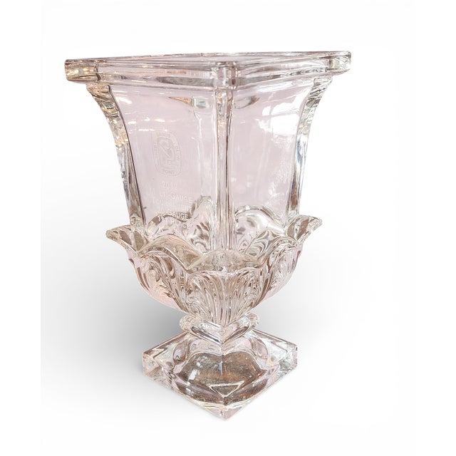 Mid-Century Modern Vintage Godinger Glass Co Shannon Deco Crystal Glass Trophy Vase, Ireland 21st Century For Sale - Image 3 of 8